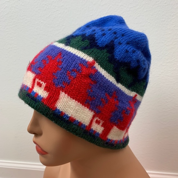 Murray Merkley Kids Wool Knit Ski Winter Cap Hat Small Unisex Pure Multicolor - Picture 2 of 10